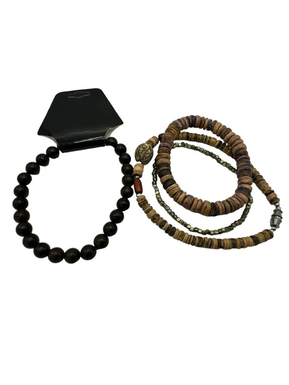 Wood Beaded Bracelets Costume Jewelry Lot Stretch Hippie Natural Mixed Bundle